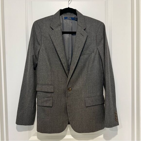 Polo Ralph Lauren Women's Gray One- Button Blazer with Pockets 100% Wool Sz.10 - Picture 3 of 10